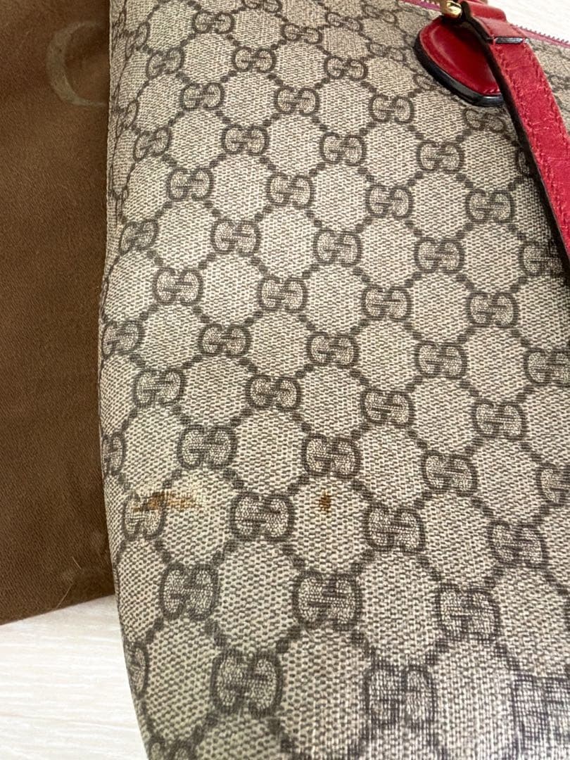 GUCCI GG Pattern Tote Bag Leather Pink Red Authentic Used Excellent Condition thumbnail 7