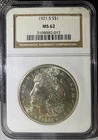 1921-S $1 Morgan Silver Dollar NGC MS62 (012)