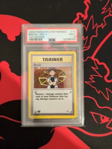 2000 POKEMON GYM HEROES 1ST EDITION #15 BROCK-HOLO PSA 9 MINT