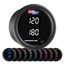 Glowshift Dual Digital Water Oil Trans Temp Gauge Kit W Sensor 10 Color