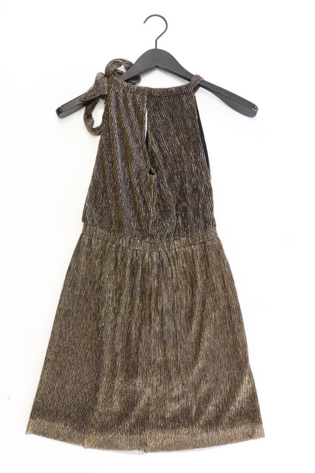 H&M Abendkleid Kleid für Damen Gr. 36, S Träger mit Glitzer gold aus Polyester - Bild 4 von 4