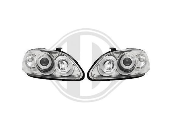 Designsatz Scheinwerfer Angel Eyes Klarglas/Chrom FüR Honda Civic 1996-1999-image