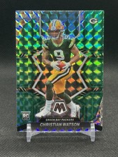 2022 Panini Mosaic Christian Watson Green Mosaic Prizm Rookie Packers #327