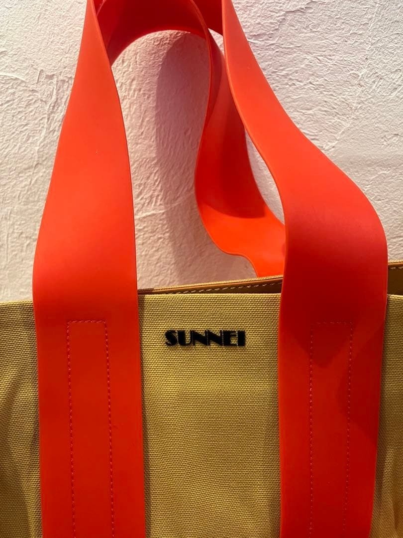 SUNNEI Italy Made Parallelepipedo Messenger Bag Canvas Orange