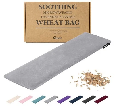 Wheat Bag Microwavable - Qomfor Moldable Heat Pad (48 x 15 cm) Grey