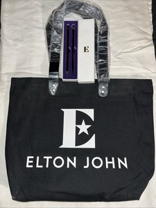 Elton John NEW Swag Tote Bag + Pen & Pencil Box Set Purple Lined Purse Messenger