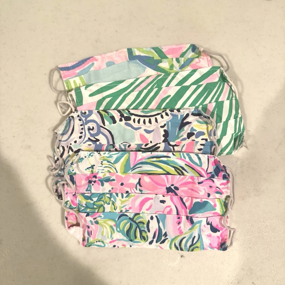 Lilly Pulitzer Face Masks - set of four - multi color patterns - one size  - Image 2 of 4