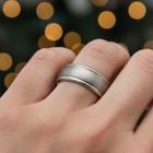 6mm Tungsten Wedding Band in Silver Tone With Brushed Matte Core & Polished Rim — photo 5