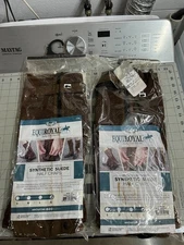 NEW 2-pack lot XL Equiroyal Synthetic Suede Brown Half Chaps breathable mesh