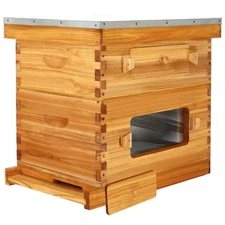 BeeCastle 10-Frame Langstroth Beeswax Coated Beehive with Windows( 2 Boxes)