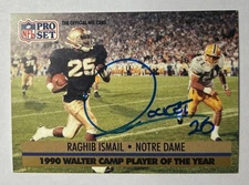 Raghib "Rocket" Ismail Signed Card - Notre Dame Fighting Irish 1991 Pro Set Auto