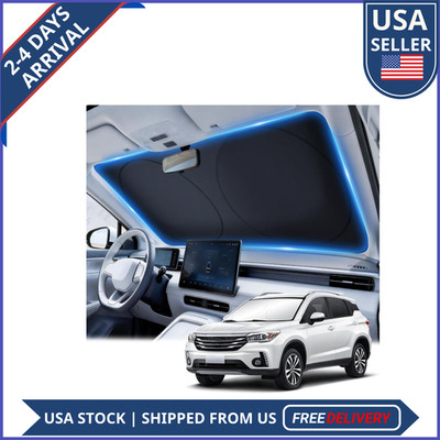 JUSTTOP 300T Windshield Sun Shade 63x35 Foldable Reflective Car Sunshade UV Bloc