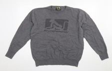 Drunknmunky Men's Grey 2XL Cotton Crew Neck Pullover Jumper