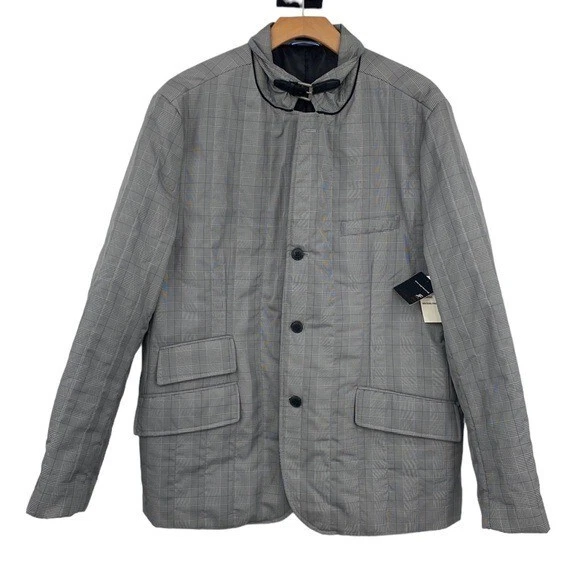 JF J.Ferrar Slim Fit Glen Plaid Jacket Men’s XL Black White Plaid Performance - product detail image 1