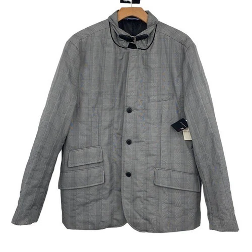 JF J.Ferrar Slim Fit Glen Plaid Jacket Men’s XL Black White Plaid Performance - product listing photo