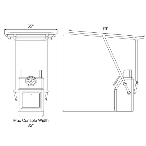 Oceansouth Heavy Duty T-Top - Ø1 3/4” ALUMINIUM FRAME - Console Mount - Picture 2 of 6
