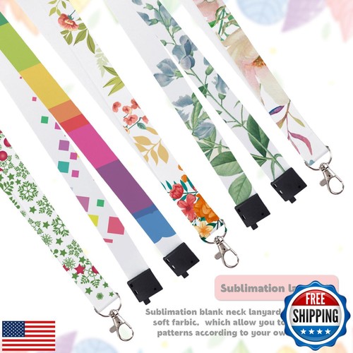 RYKOMO 20 Pieces Sublimation Blank Lanyards White Sublimation Lanyards Neck L - Picture 3 of 5