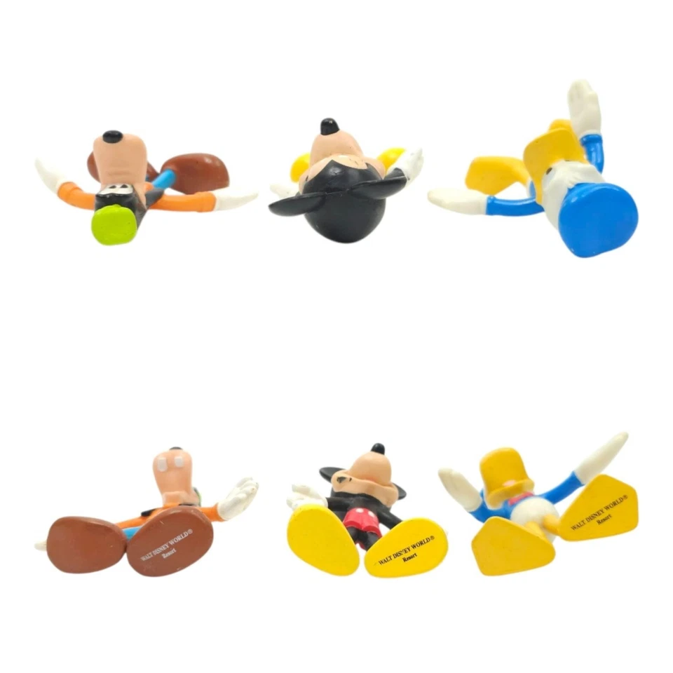 Lote de juguetes de colección años 90 Walt Disney World Kellogg Mickey Mouse Goofy Donald Bendy Foto 4 de 4