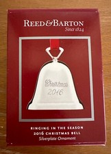 NIB REED  BARTON 2016 Ringing in the Season Christmas Bell Silverplate Ornament