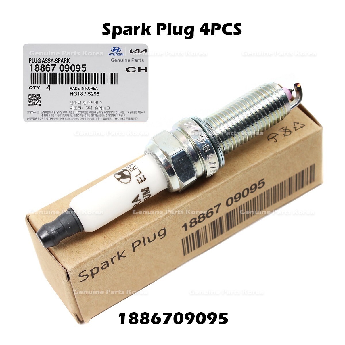 ⭐Genuine⭐ Spark Plug 4PCS 1886709095 for Hyundai Elantra