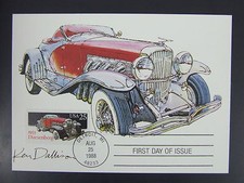 1935 Duesenberg Ken Dallison Autographed Maximum Card First Day Detroit 1988