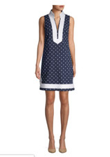 ELIZA J SLEEVELESS POLKA DOTTED SHIFT DRESS sz 10