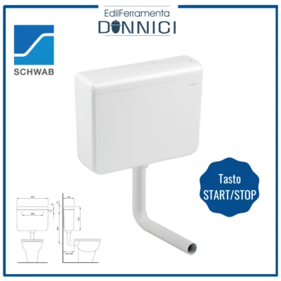 SCHWAB Cassetta scarico WC esterna a zaino di risciacquo per water monotasto