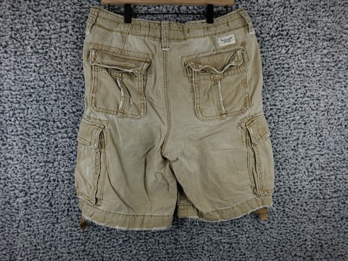 Vintage Y2K Abercrombie Cargo Shorts 32 Khaki Pockets Pockets Adjustable Waist - Picture 10 of 18