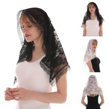 Women's Church Wedding Veil Lace Head Covering Catholic Chapel Veil Elegant