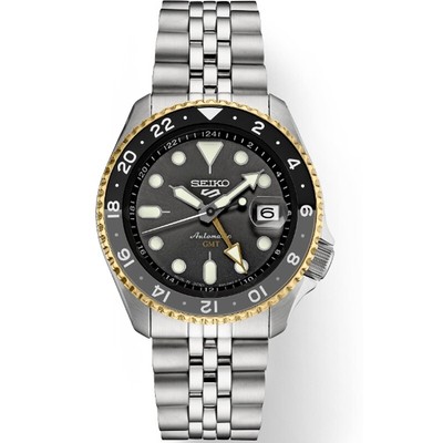 New Seiko 5 Sports SKX GMT 42.5mm Charcoal Dial steel Men's Watch SSK021