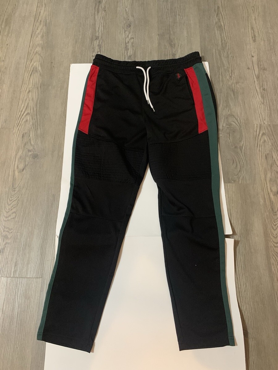 Y2K South Pole Fitted Joggers Track Pant's Black Red/ Green Men's