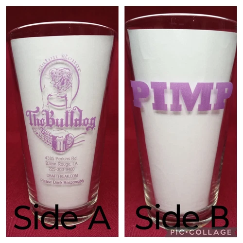 [1 Glass]The Bulldog Baton Rouge Louisiana Beer Pint PIMP ~Purple Print~