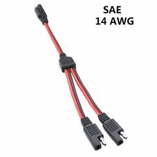 14AWG Solar Battery SAE DC Power Automotive Connector Cable Y 1 to 2 Splitter
