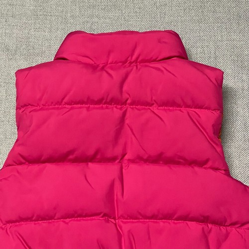 Ralph Lauren Puffer Vest Girls 6 Pink Orange Quilted Down Full Zip Reversible - Picture 5 of 12