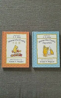WINNIE THE POOH'S 1-2-3 and OPPOSITES 2 book set Very Good Condition *AIR MAIL*