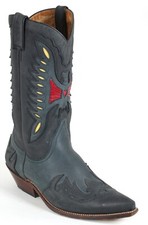 Stivali da cowboy stivali western linea danza catalana pelle vintage Sancho 4...