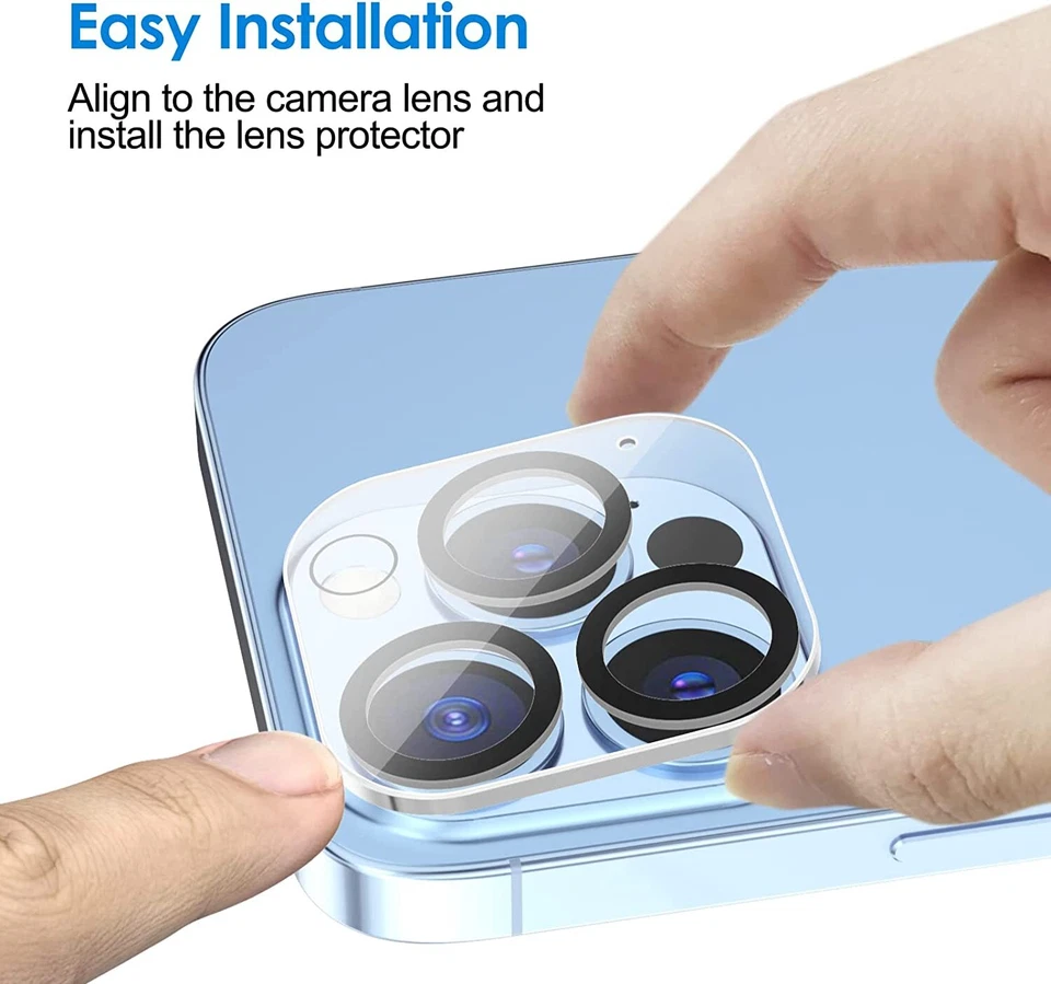 Protector de lente de cámara para iPhone 15 14 13 12 11 Pro Max Min cubierta de vidrio templado Foto 3 de 4