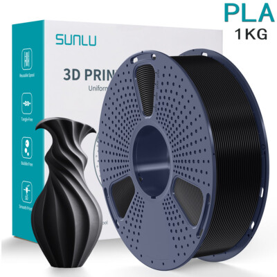 SUNLU Black PLA 1KG 3D Printer Filament 1.75mm PLA Black For FDM 3D Printers
