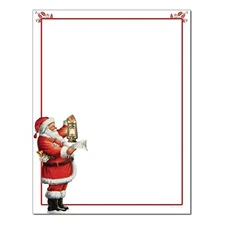 Santa's List Christmas Letterhead Paper - 8.5"x11" - 25 Sheets (olhx68)