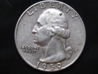 1959 D Washington Quarter 25C 90% Silver