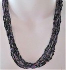 Extra Long Carnival Glass Seed Bead Necklace Multi Strand Torsade 31" — photo 3