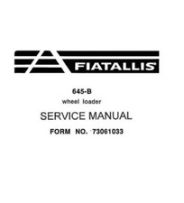 Manuale di servizio riparazione per pala gommata Fiat Allis 645-B.