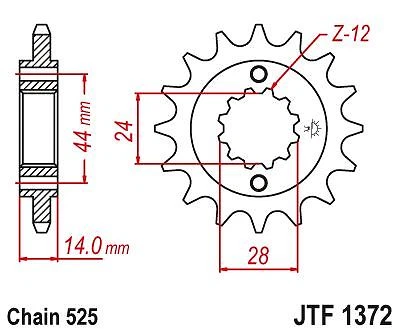 Piñón delantero acolchado de goma JT 17 dientes para Honda VT750 Shadow Spirit 2006 Foto 2 de 2