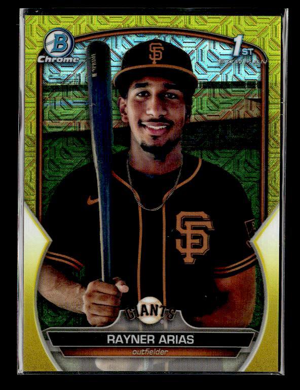 2023 Bowman Chrome #BCP-222 Rayner Arias Chrome Yellow Refractor #/75