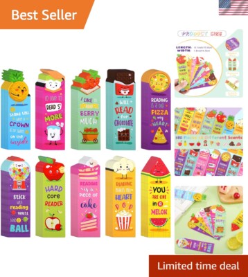Colorful Scented Bookmarks for Kids - Ideal Gifts for Young Readers, 180 Pack