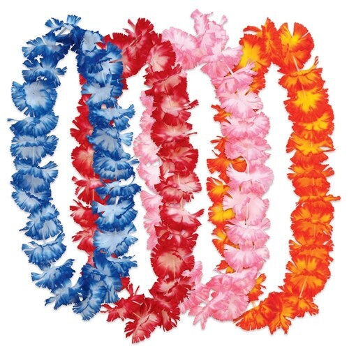 Hawaiian Floral Leis Assortment 4 Pack Hawaiian Luau Leis Luau Party Decorations - Picture 1 of 2