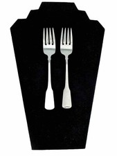 Oneida AMERICAN COLONIAL Satin CUBE Stainless Flatware 6.5” Salad Forks X2