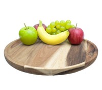 Akazien Servier Teller Rund Natur - 29 Cm - Holz Obst Schale Torten Deko Platte