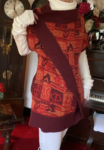 Cardigan da donna designer xs motivo gillet rosso arancione bruciato di Twenty8twelve - Foto 8 di 9