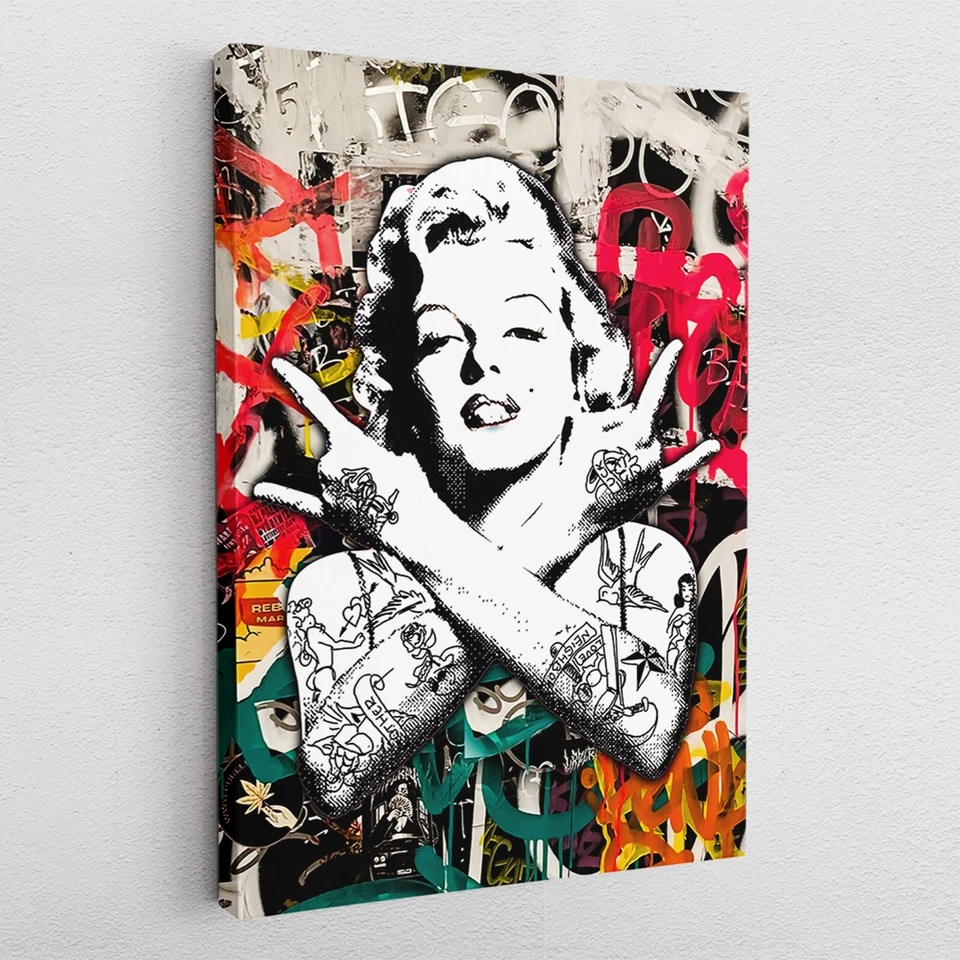 Leinwandbild Poster Acryl Pop Art Marilyn Monroe Graffiti Street-Art - Bild 1 von 4